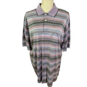St Croix Vintage Multi Color Short Sleeve Polo Shirt‎ Size Large